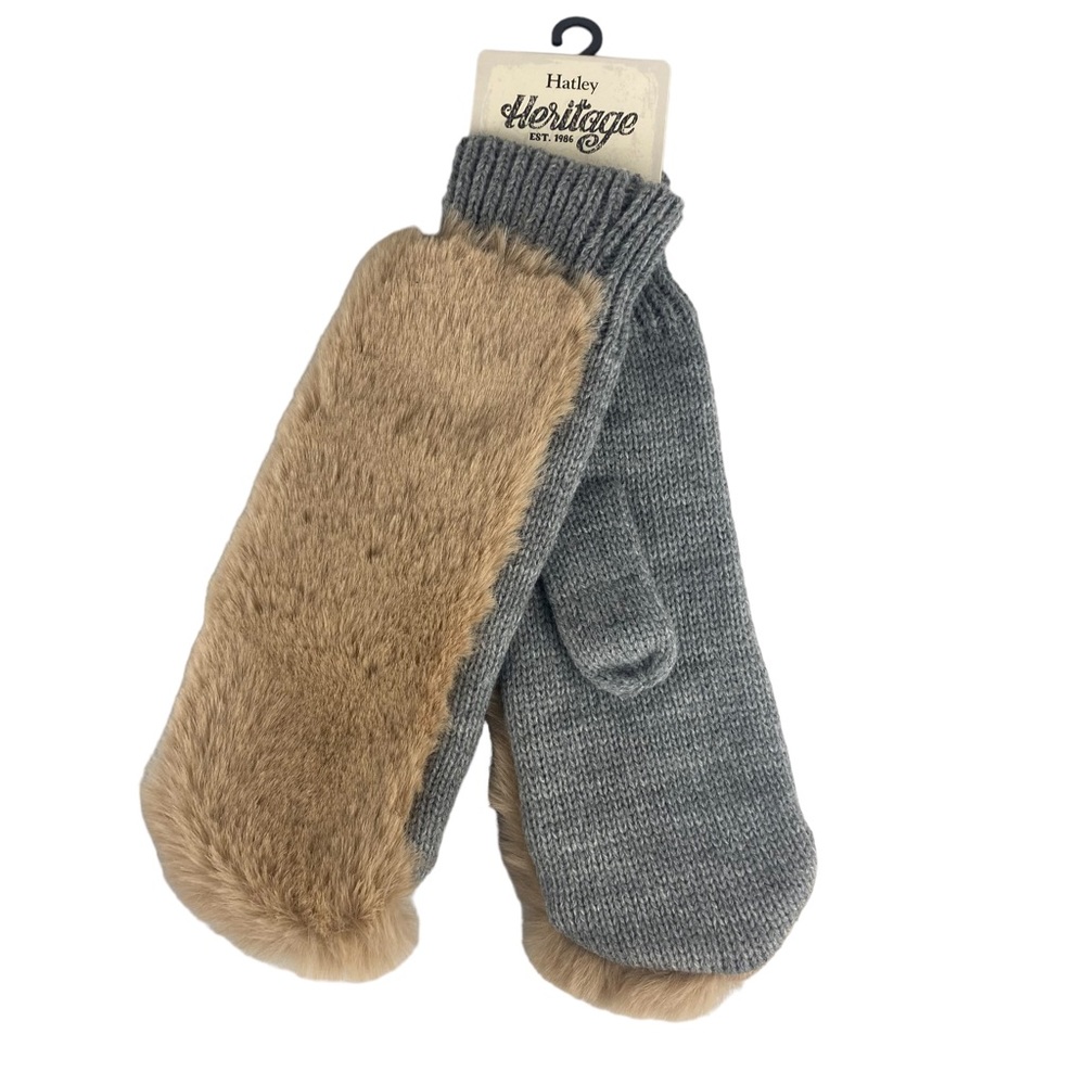 NWT Hatley Adult Faux Fur Heritage Mittens - Size S/M